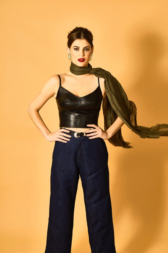 Top Monica de Couro