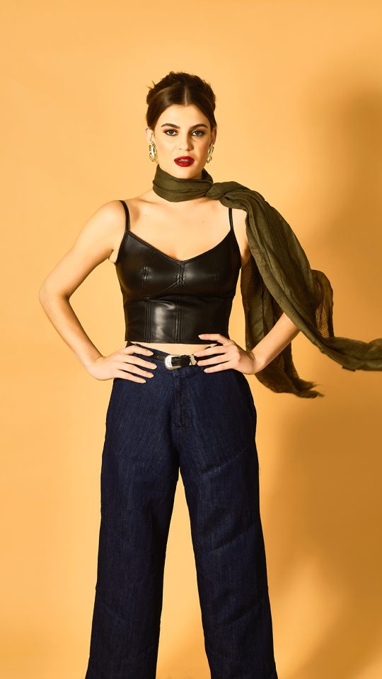 Top Monica de Couro