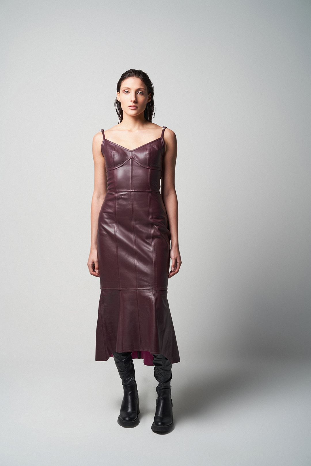 Vestido de Couro Monica Midi - Imagem 5