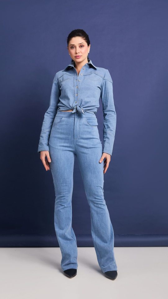 Camisa Western Jeans e Calça Flare Adriana Jeans