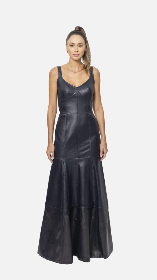 Vestido New Monica Longo de Couro