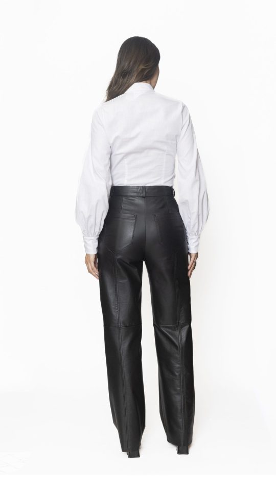 Calça Pantalona de Couro